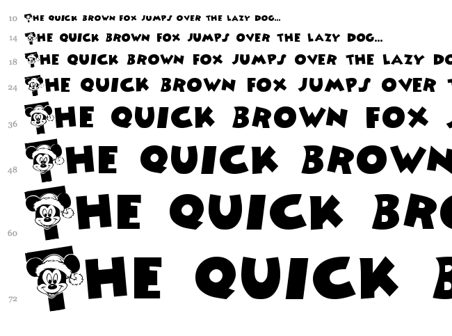 Mickey's Merry Christmas font waterfall